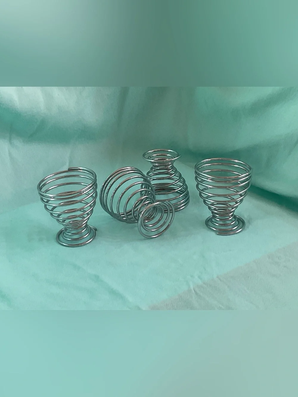 Metal Spring Egg Cups -Set 4